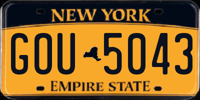 NY license plate GOU5043