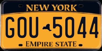 NY license plate GOU5044