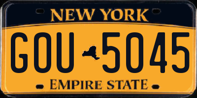NY license plate GOU5045