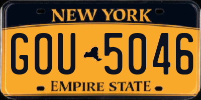 NY license plate GOU5046