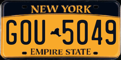 NY license plate GOU5049