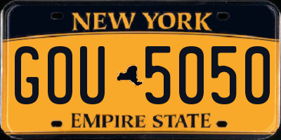 NY license plate GOU5050