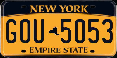 NY license plate GOU5053