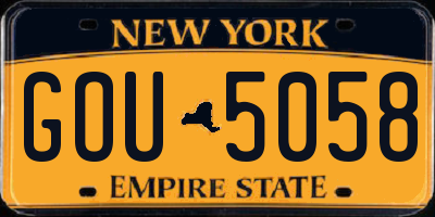 NY license plate GOU5058