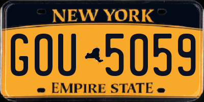 NY license plate GOU5059
