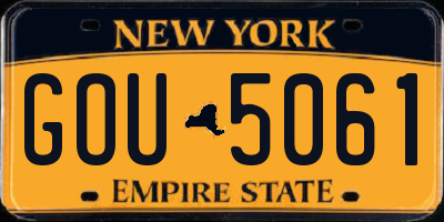 NY license plate GOU5061