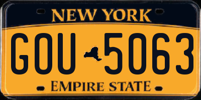NY license plate GOU5063