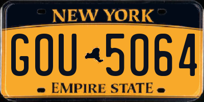 NY license plate GOU5064