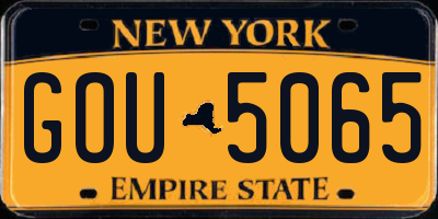 NY license plate GOU5065