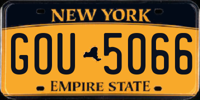 NY license plate GOU5066