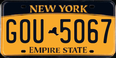 NY license plate GOU5067