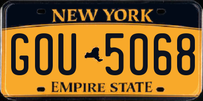 NY license plate GOU5068