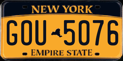 NY license plate GOU5076