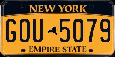NY license plate GOU5079