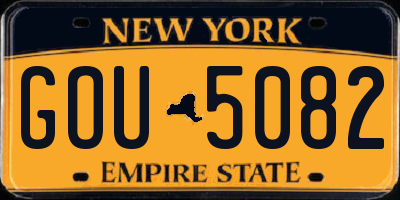 NY license plate GOU5082