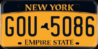 NY license plate GOU5086