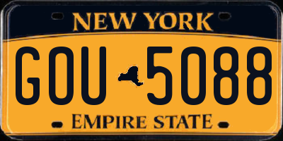 NY license plate GOU5088