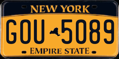 NY license plate GOU5089