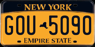 NY license plate GOU5090