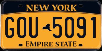 NY license plate GOU5091