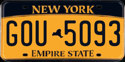 NY license plate GOU5093