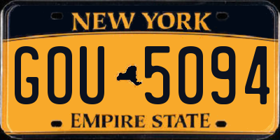 NY license plate GOU5094