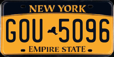 NY license plate GOU5096