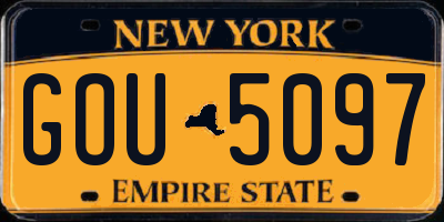 NY license plate GOU5097