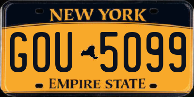 NY license plate GOU5099