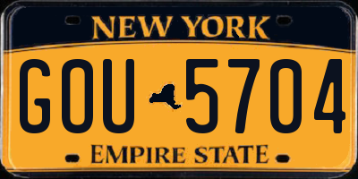 NY license plate GOU5704
