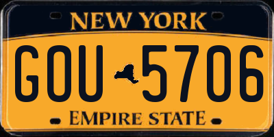 NY license plate GOU5706
