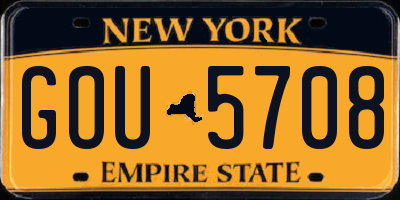 NY license plate GOU5708
