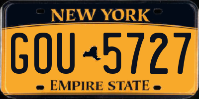 NY license plate GOU5727