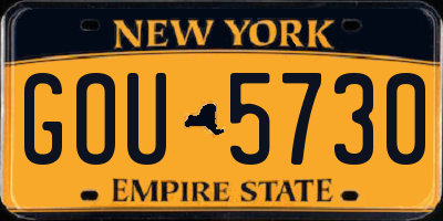 NY license plate GOU5730