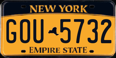 NY license plate GOU5732
