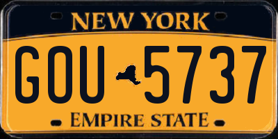 NY license plate GOU5737