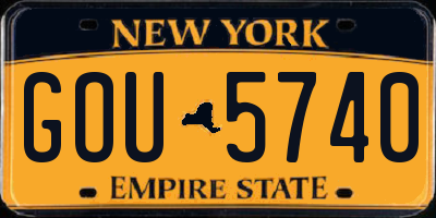 NY license plate GOU5740