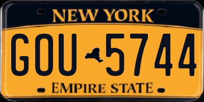 NY license plate GOU5744