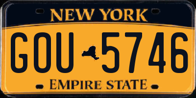 NY license plate GOU5746