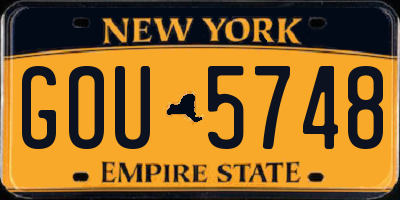 NY license plate GOU5748