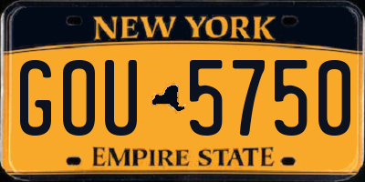 NY license plate GOU5750