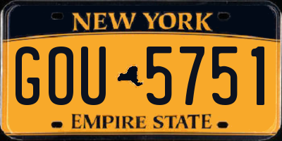 NY license plate GOU5751