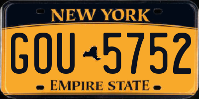 NY license plate GOU5752