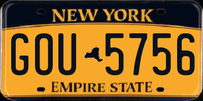 NY license plate GOU5756