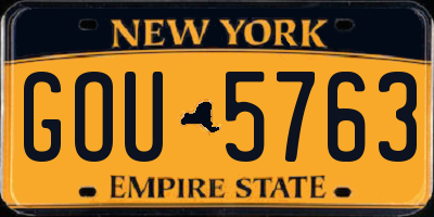 NY license plate GOU5763