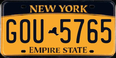 NY license plate GOU5765