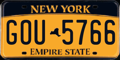 NY license plate GOU5766