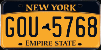NY license plate GOU5768