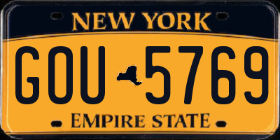 NY license plate GOU5769