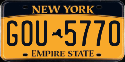 NY license plate GOU5770